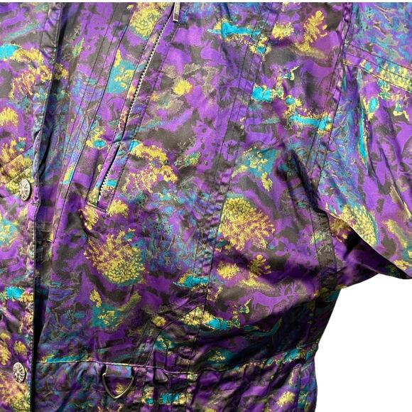 Havoc Size 12 Vintage 80s Ski Jacket Satin Psychedelic Deer Horse Print Winter - Picture 16 of 16